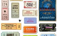 וקטורים להורדה: כרטיסי קולנוע בסגנון וינטאג'