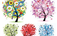 גרפיקה וקטורית להורדה: עצים צבעוניים