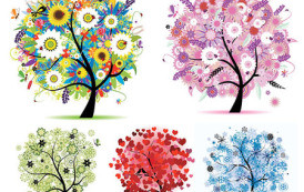 גרפיקה וקטורית להורדה: עצים צבעוניים